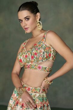 Alternative view of Off White Embroidered Designer Lehenga Choli