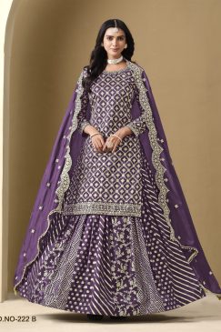 Alternative view of Purple Color Beautiful Partywear Top + lehenga Dress