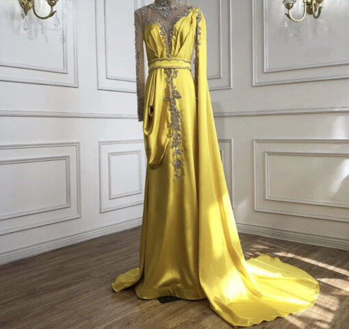 Luxury A-Line Beaded Evening Dress