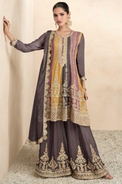 Multicolour Frock Style Palazzo Suit