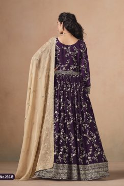 Alternative view of Purple Color Beautiful Anarkali Dress in Georgette Fabric