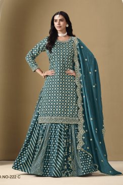 Morptich Color Beautiful Partywear Top + lehenga Dress