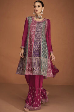 Alternative view of Pink Embroidered Palazzo Suit