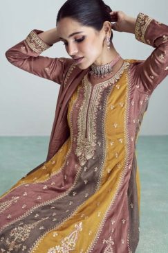 Alternative view of Multicolour Frock Style Silk Pant Suit