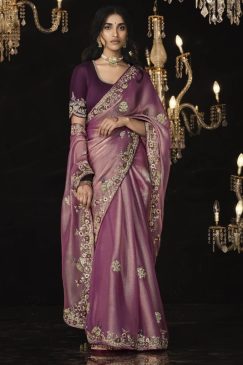 Pink Fancy Embroidered Wedding Saree