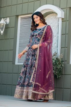 Alternative view of Designer Readymade Gown Collections in silk fabric