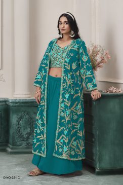 Alternative view of Rama morptich Color Beautiful Partywear Top BLouse Plazo in Georgette Fabric