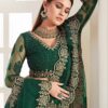 Green Embroidered Net Bridal Lehenga Choli
