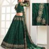 Green Embroidered Net Bridal Lehenga Choli