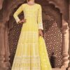 Lemon Yellow Lucknowi Viscose Georgette Anarkali Suit