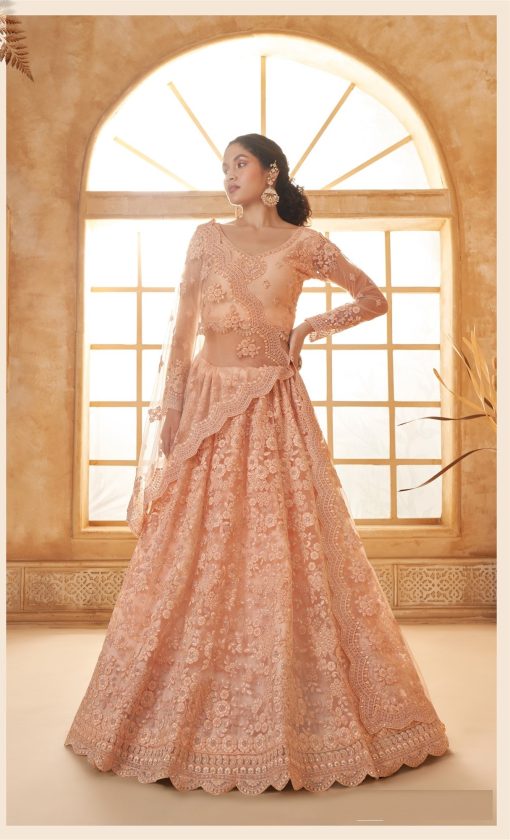 Designer Engagement Wedding Lehenga Choli In Net Fabric