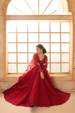 Alternative view of Red Color Lehenga Choli In Net Fabric
