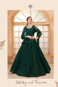 Alternative view of Green Color Lehenga Choli In Net Fabric