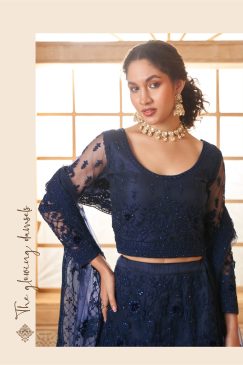 Alternative view of Blue Color Lehenga Choli In Net Fabric