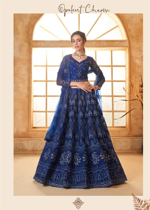 Blue Color Lehenga Choli In Net Fabric