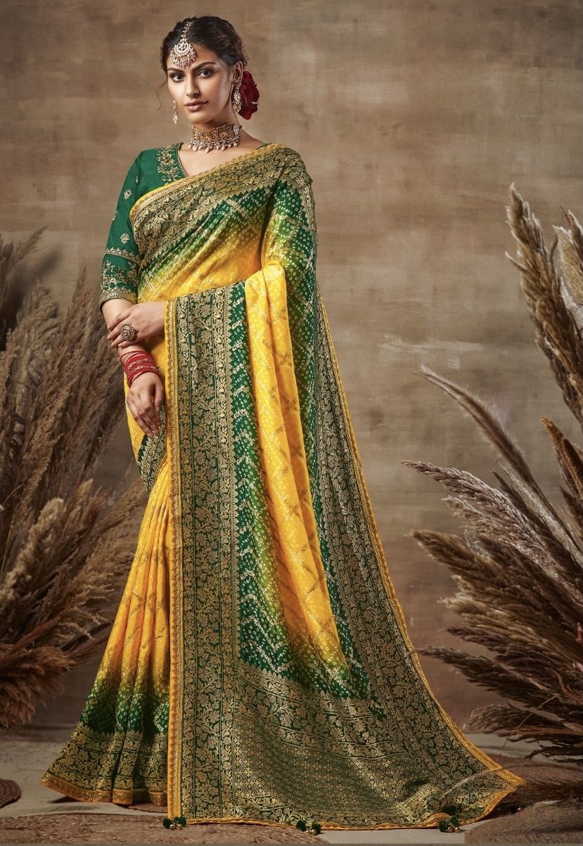 Bandhani saree on sale for wedding