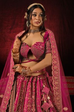 Alternative view of Pink Embroidered Bridal Lehenga Choli