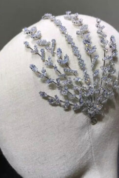 Alternative view of Luxury Cubic Zirconia Bridal Hair Tiara Crown