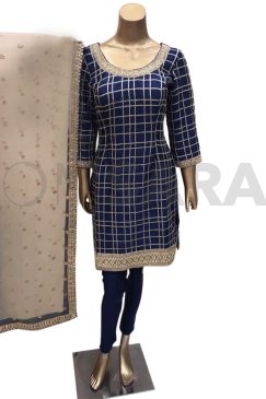 Ready To Wear Navy Blue Churidar Suit