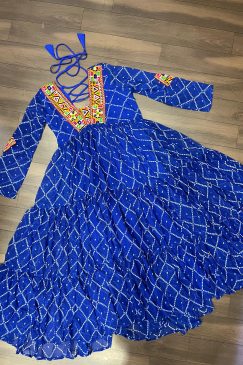 Alternative view of BLue Color Navratri Collection Gown in Georgette Fabric