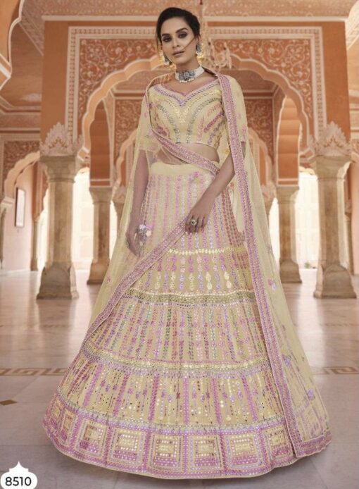 Yellow Heavy Bridal Lehenga Choli