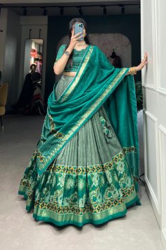 Alternative view of Tussar Silk Printed Lehenga Choli Effortless Glamour And Sophistication