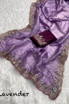 Alternative view of LAvender Color Beautiful PArtywear saree