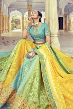 Alternative view of Multicoloured Silk Lehenga Choli