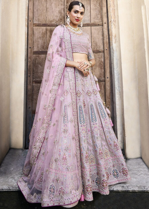 Pink Silk Bridal Lehenga Choli