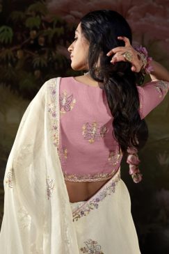 Alternative view of Off White Embroidered Wedding Saree