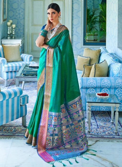 Traditional Green Katriya Silk Saree