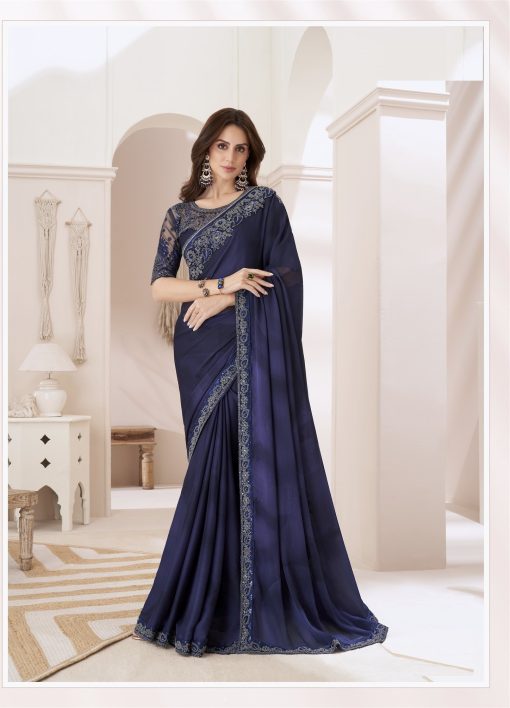 Chiffon Fabric Beautiful Saree in Blue