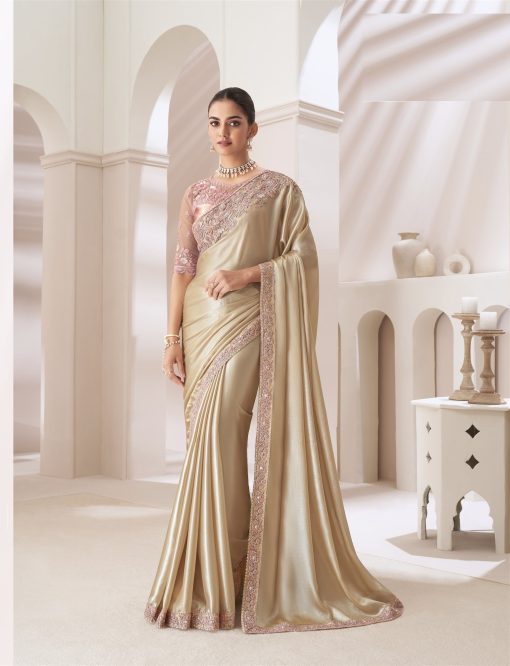 Chiffon Fabric Beautiful Saree in White Cream