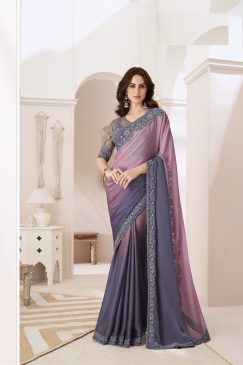Double Shaded Color Chiffon Saree