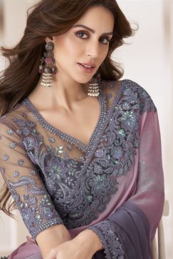 Alternative view of Double Shaded Color Chiffon Saree