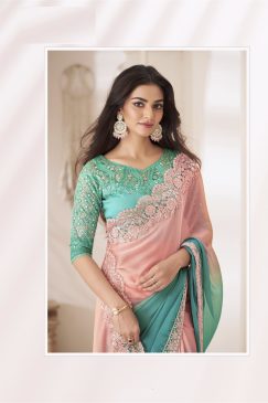 Alternative view of Pioneer shaded chiffon in dual tone color