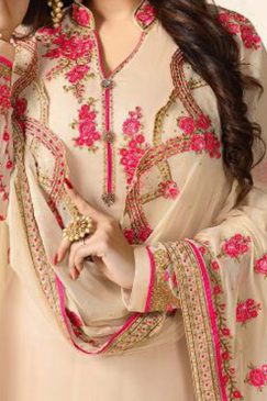 Alternative view of Ayesha Takia Cream Georgette Straight Suit