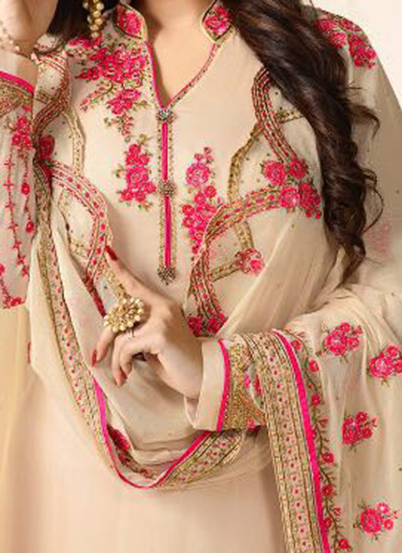 Ayesha Takia Cream Georgette Straight Suit - Image 2