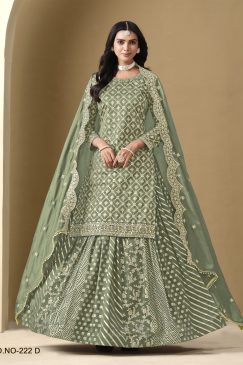 Alternative view of Green Color Beautiful Partywear Top + lehenga Dress