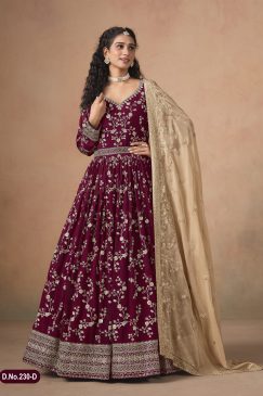 Alternative view of Maroon Color Beautiful Anarkali Dress in Georgette Fabric