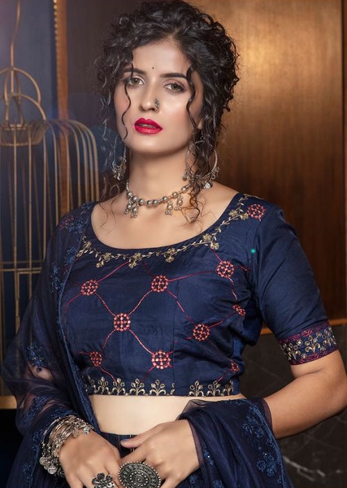 navy blue choli
