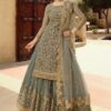 Grey Net Long Choli Lehenga Suit