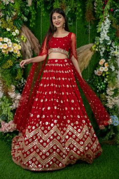 Alternative view of Red Color Beautiful Partywear Lehenga Choli