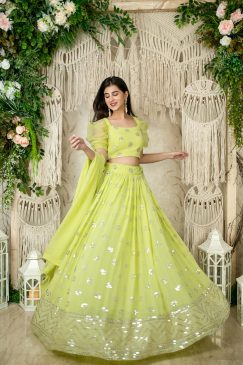 Lite Yellow Color Beautiful Partywear Lehenga Choli