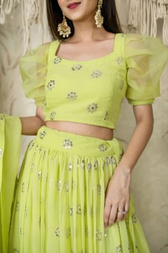 Alternative view of Lite Yellow Color Beautiful Partywear Lehenga Choli