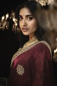 Alternative view of Maroon Fancy Embroidered Wedding Saree