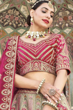 Alternative view of Grey Silk Bridal Lehenga Choli