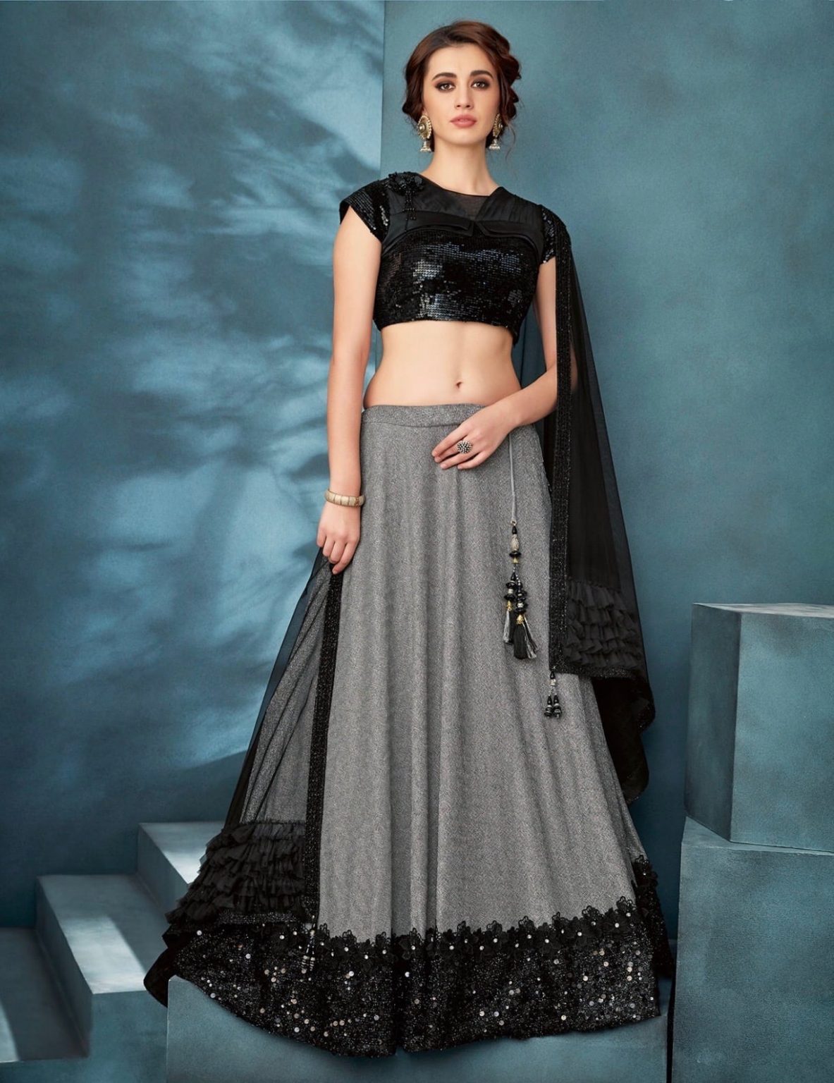 Black Fancy Fabric Designer Lehenga Choli Lehengas Designer Collection