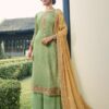 Light Green Embroidered Palazzo Kameez Suit