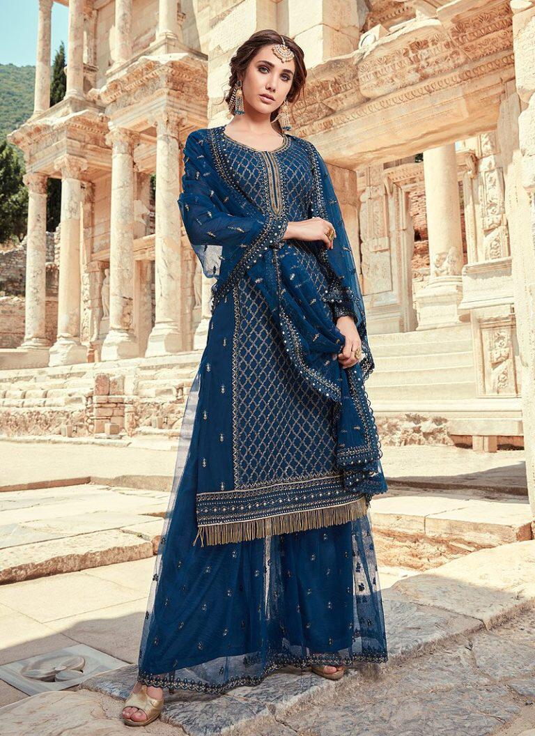 navy blue gharara